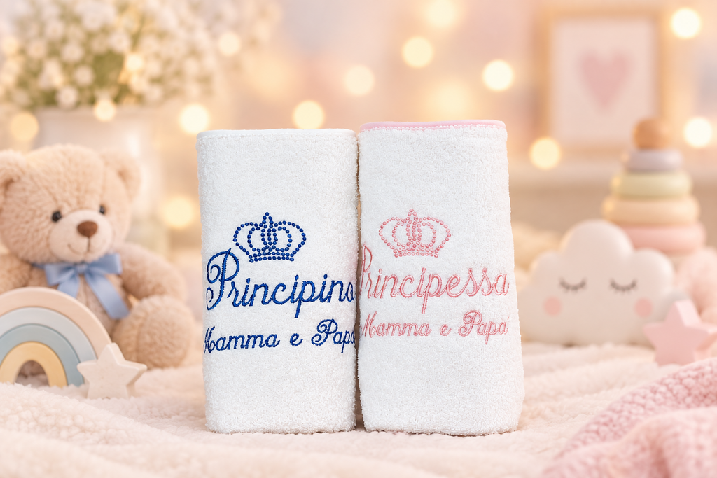 ASCIUGAMANO PRINCIPINO E PRINCIPESSA